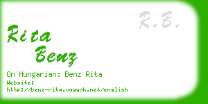 rita benz business card